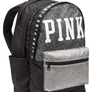 PINK campus back pack grey black nwt